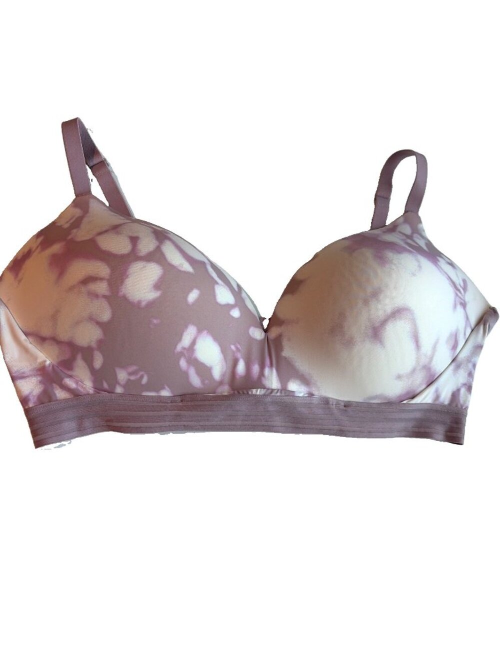 Auden Push-Up Wireless Bra Size 40D Lavender Tie Dye Comfort Adjustable Angel